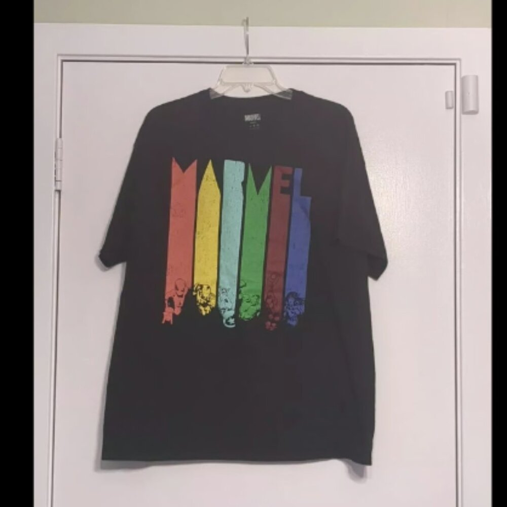 Marvel Paint Drip Tshirt Large Hulk Iron Man Thor Spider Man